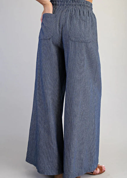 Pinstripe Tie Waist Pants