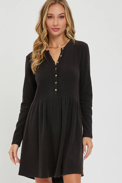 Brushed Button Down Dress