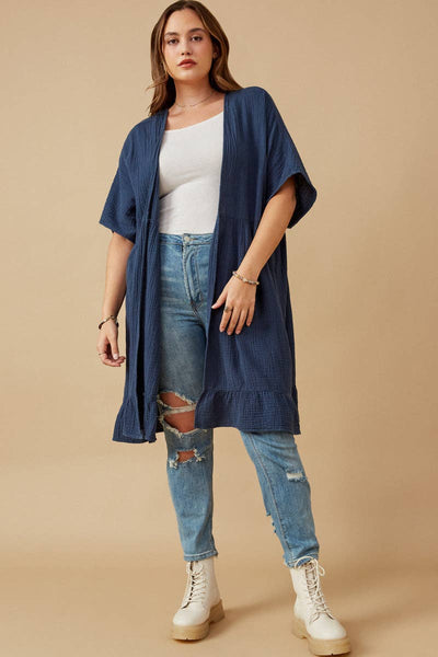 Washed Short Sleeve Kimono