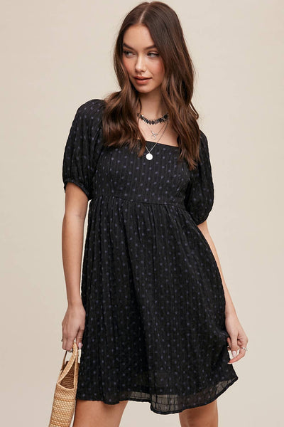 Dot Puff Sleeve Dress