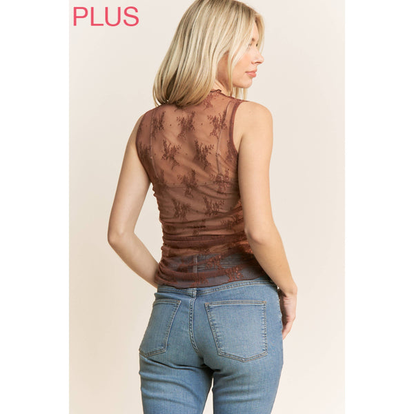 Lace High Neck Tank