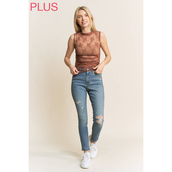 Lace High Neck Tank