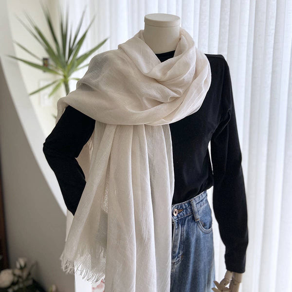 Solid Cotton Linen Scarf