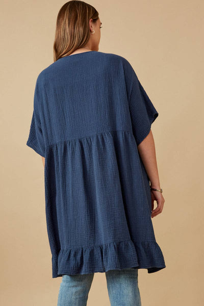 Washed Short Sleeve Kimono