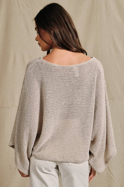 Boat Neck Knit Dolman Top