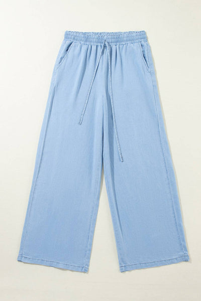 Wide Leg Chambray Pants