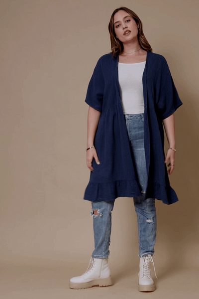 Washed Short Sleeve Kimono