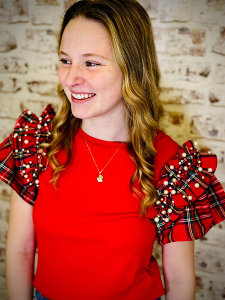 Red Holidazzle Pearl Top