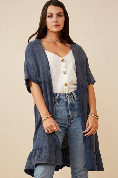 Washed Short Sleeve Kimono
