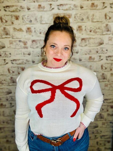 Ivory Bow Sweater