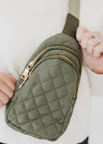 Olive Puffer Bum Bag
