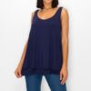 navy blue double layer tank top with wide straps