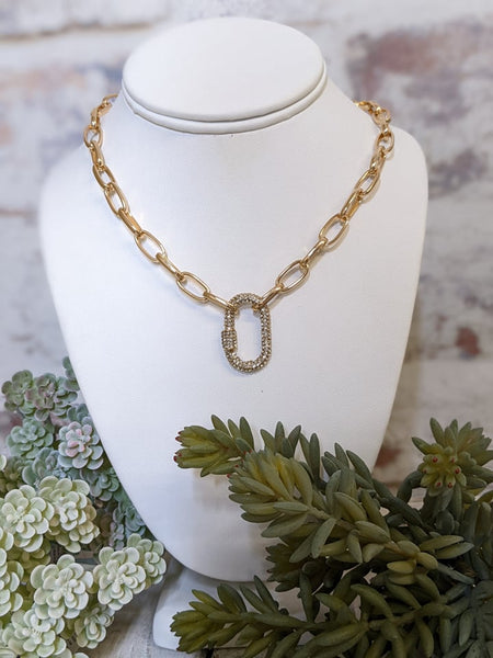 Pave Diamond Link Chain Necklace